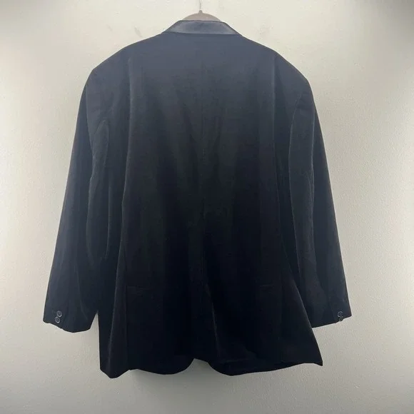 International Concept XXL Blazer Sport Coat Mens Black Velvet Slim Fit